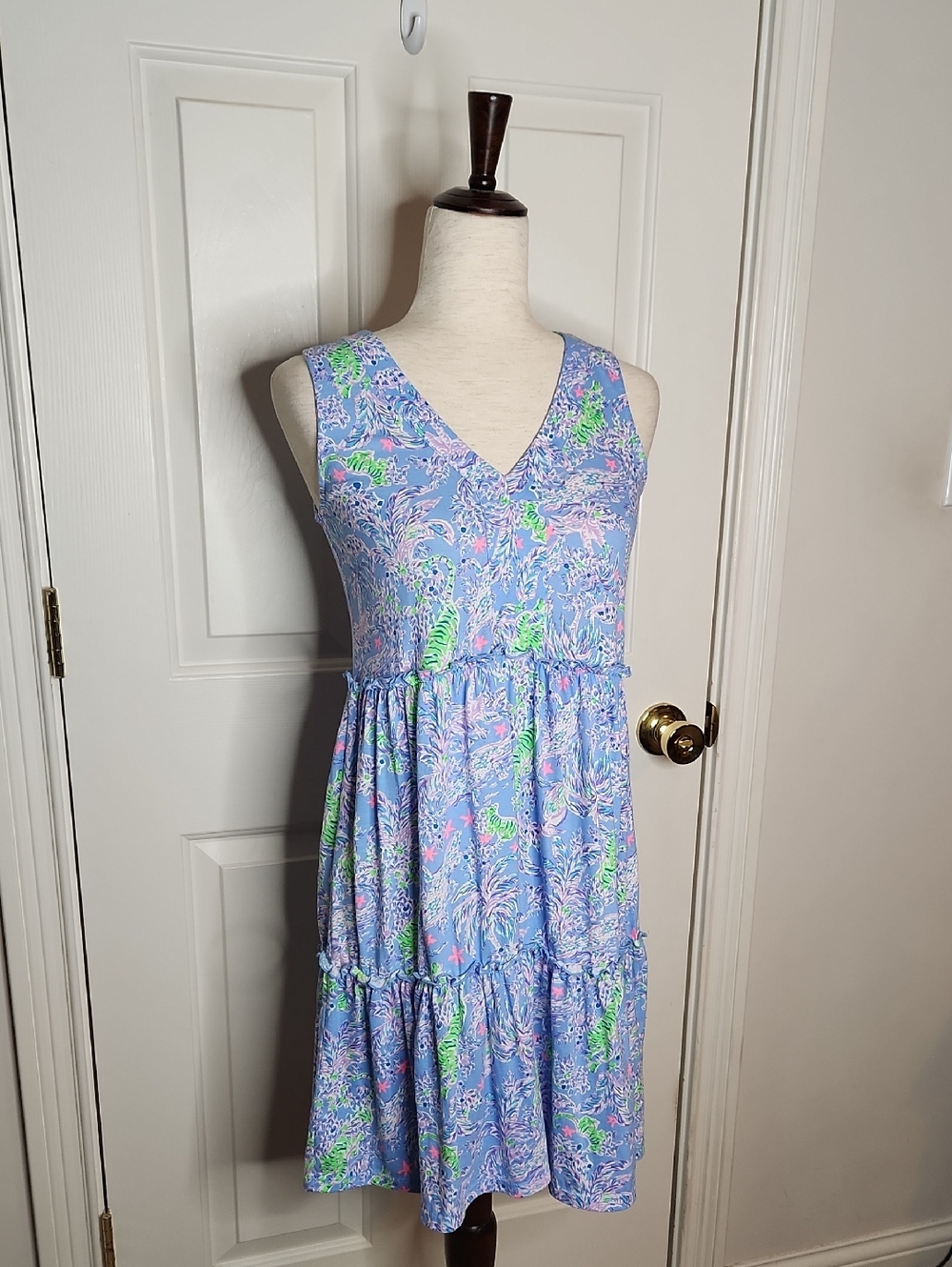 Lilly Pulitzer Lorina Swing Dress Blue Peri The Turtle Package  Size XXS - Picture 3 of 13